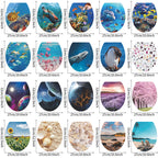 Decorative Toilet Seat Decal – Underwater Sea Shell Art for Bathroom Decor