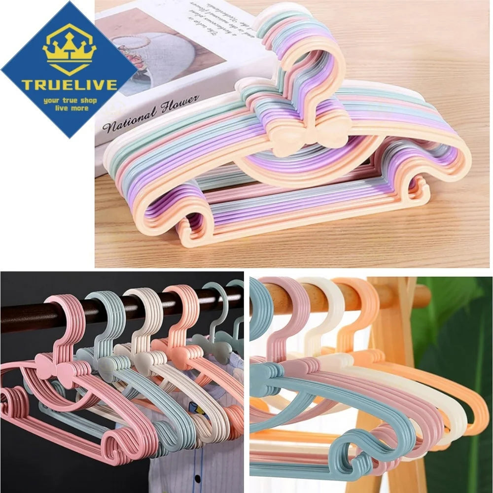 Bowknot Plastic Kids Clothes Hangers – Durable Clothing Organizers for Nursery