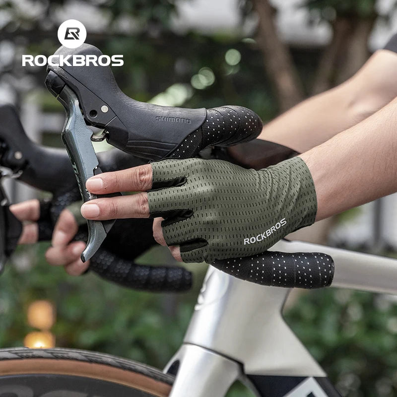 ROCKBROS Half Finger Cycling Gloves – Shock-Absorbing MTB Gear for Summer