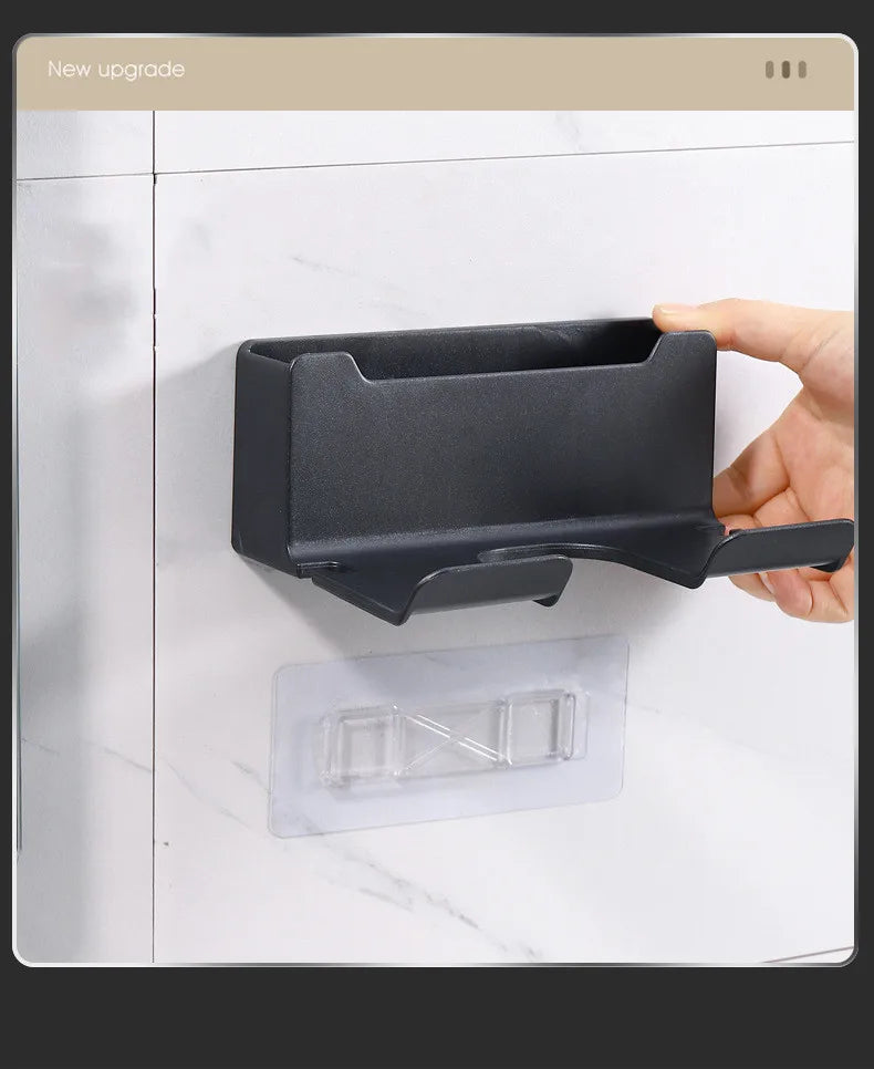 Bathroom Wall Organizer – Hair Dryer Holder with Storage Baskets for Vanity