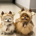 Plush Elk Cloak – Cute Pet Costume for Halloween and Christmas