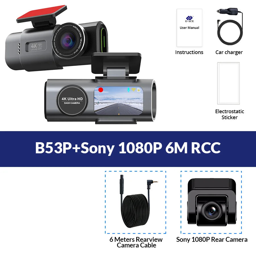 4K WiFi Dash Cam – GPS Night Vision Car DVR for Vehicle Security