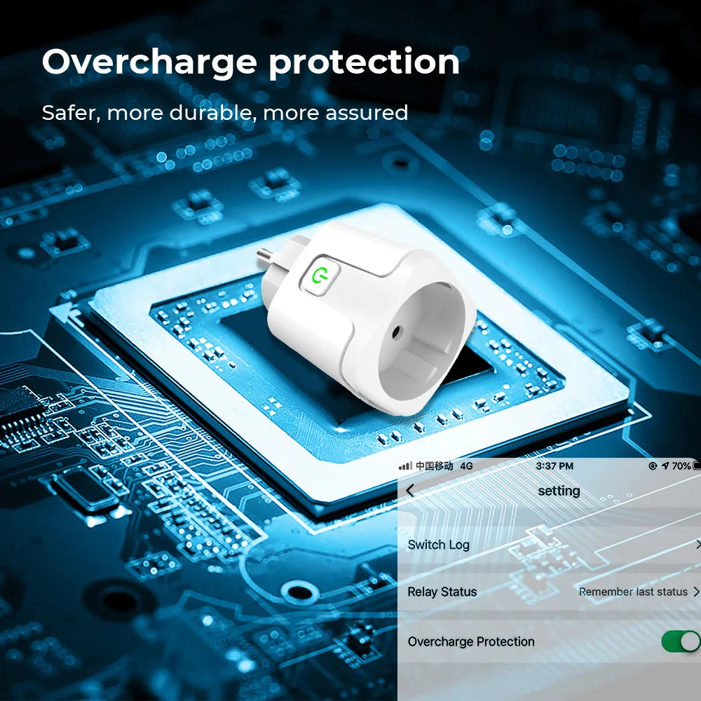 WiFi Smart Plug – 16A Power Monitor Outlet for Smart Home Automation