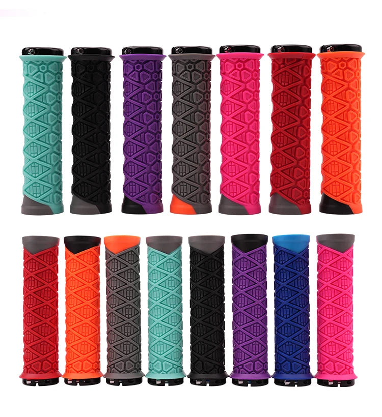Silicone MTB Lock-On Grips – Anti-Slip Shock Absorbing Handles for Downhill