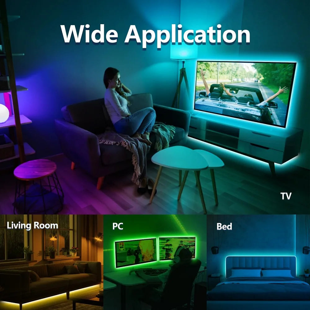 USB RGB LED Strip Light – Color Changing Remote for Holiday Decoration