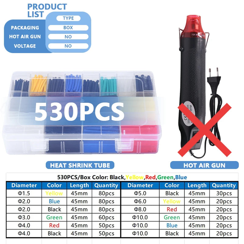Heat Shrink Tubing Kit – Waterproof Electric Wire Insulation for Cable Repair