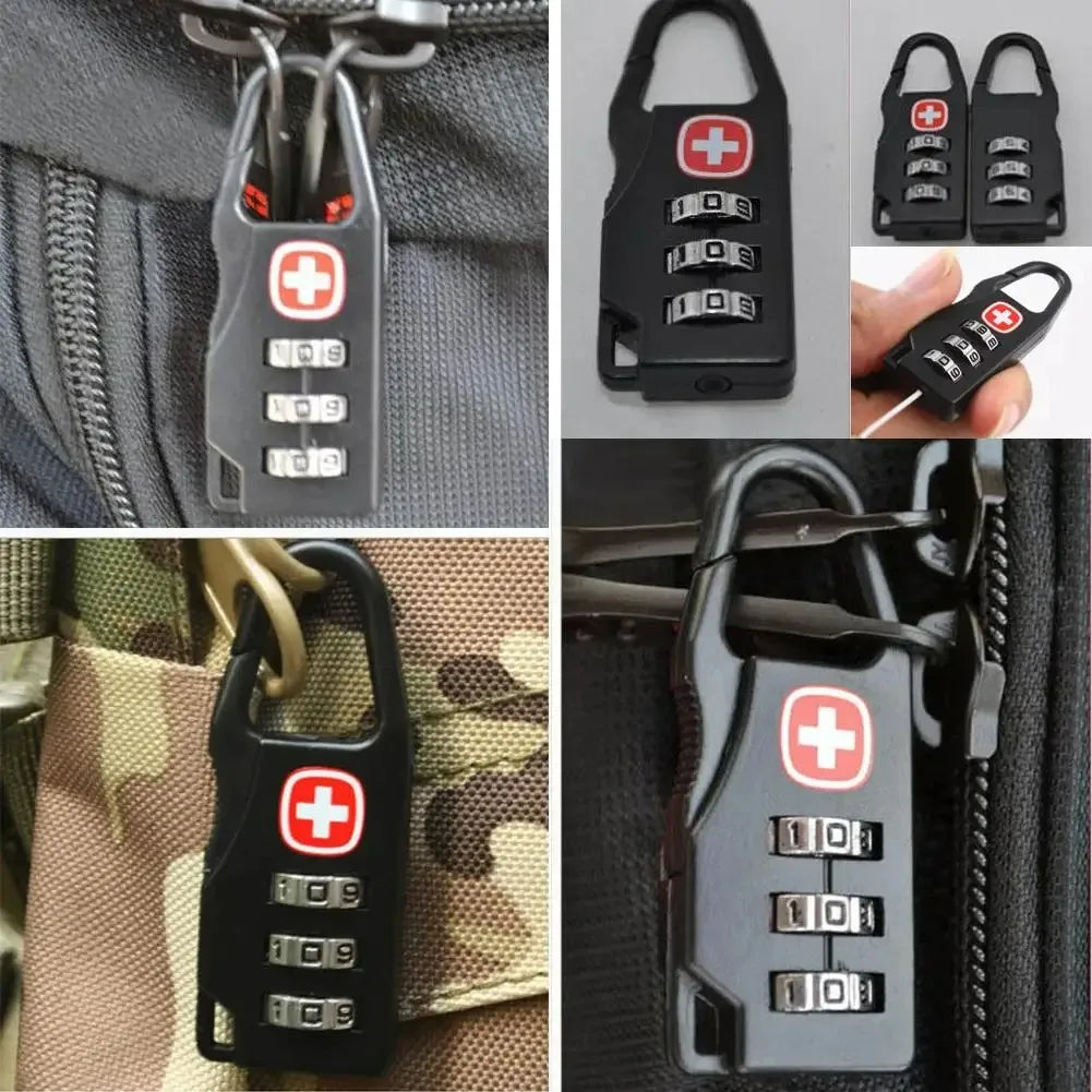 Portable Alloy Combination Padlock – Anti-theft Security for Travel Luggage