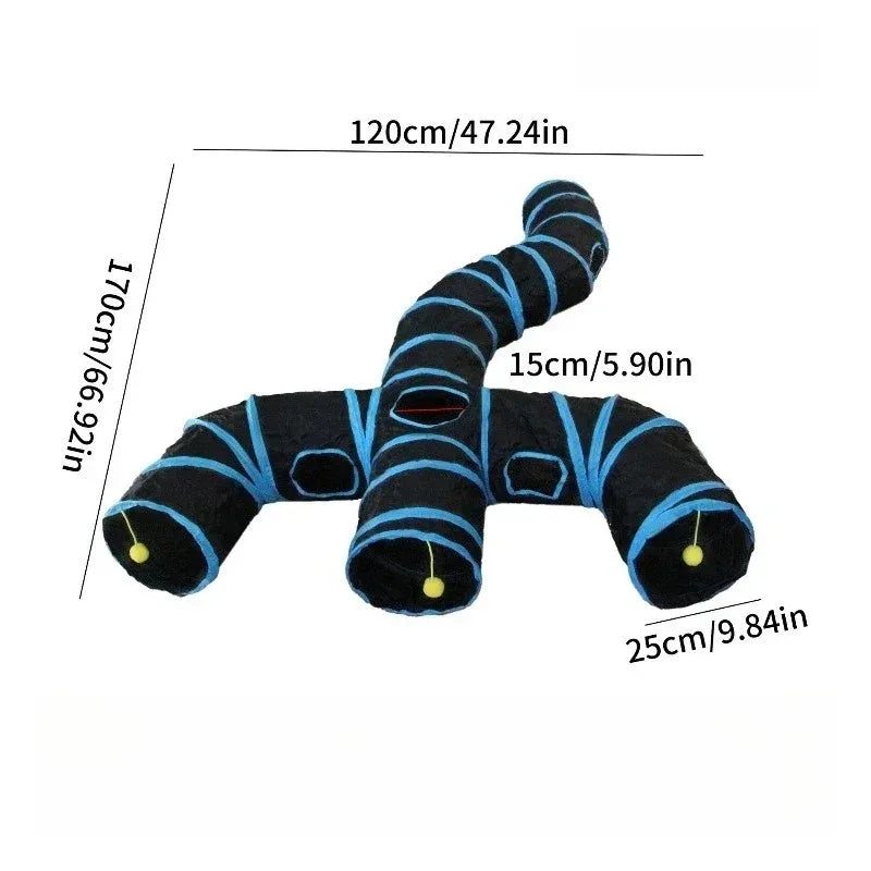 Foldable Pet Play Tunnel – Interactive Drill Barrel for Cat Training