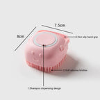 Silicone Pet Grooming Brush – Shampoo Dispenser for Dogs and Cats Bathing
