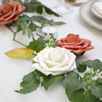 Artificial Rose Flowers – Stemmed Fake Roses for Wedding Bouquets and Decor