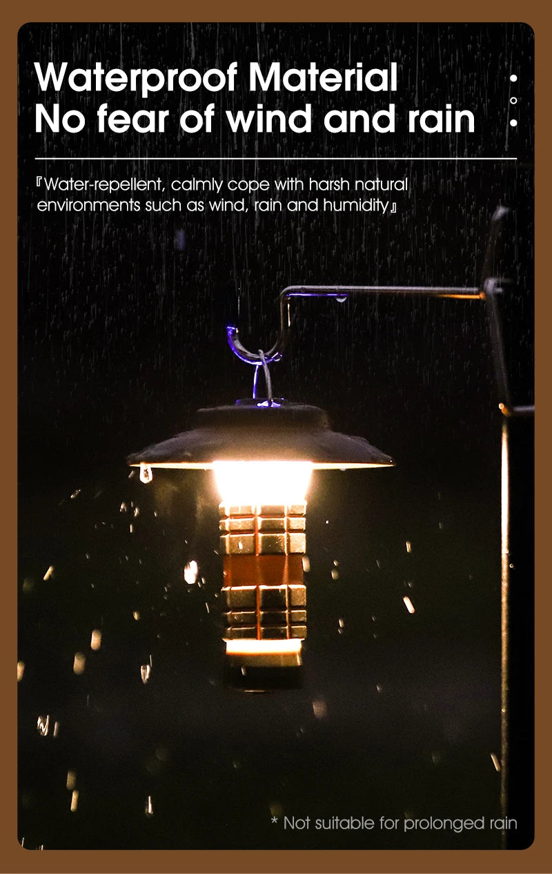 3-in-1 LED Camping Light – Multifunctional USB Rechargeable Tent Lantern