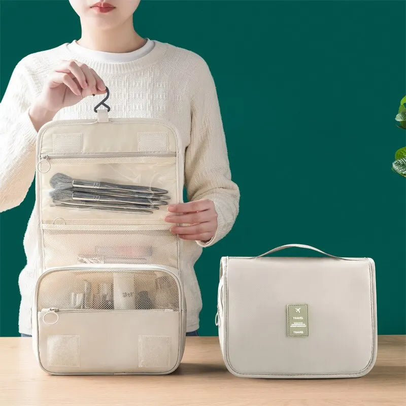 Waterproof Cosmetic Travel Bag – Hanging Toiletry Organizer for Women