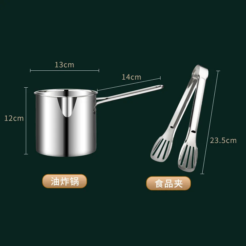 Stainless Steel Deep Fryer – Multifunctional Pot for French Fries and Chicken