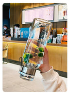 Large Capacity Glass Water Bottle – Transparent Milk Juice Cup for Outdoor Sports