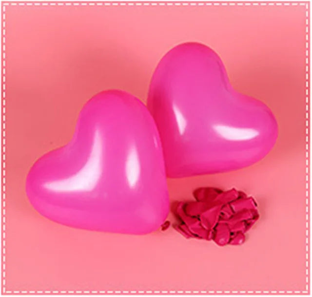 Red Heart Shaped Latex Balloons – 12 Inch Party Decorations for Weddings