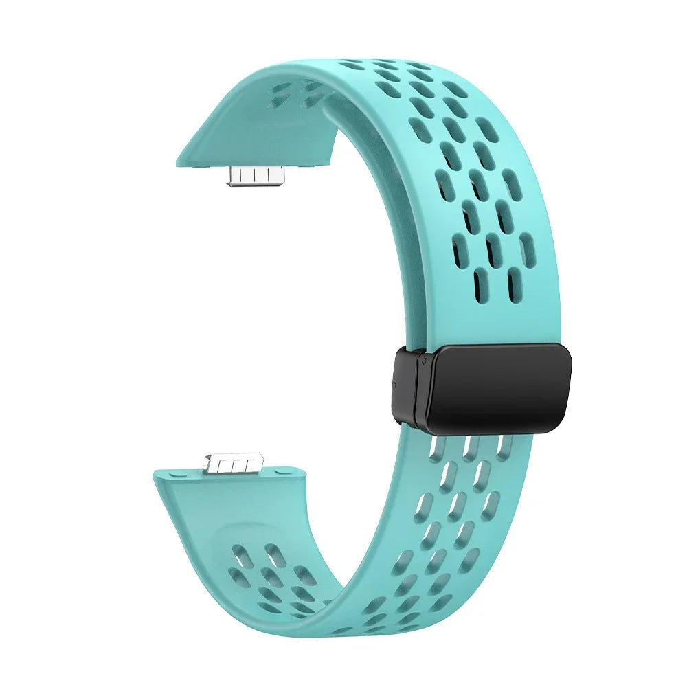 Magnetic Silicone Watch Strap – Breathable Sports Band for Huawei Watch Fit