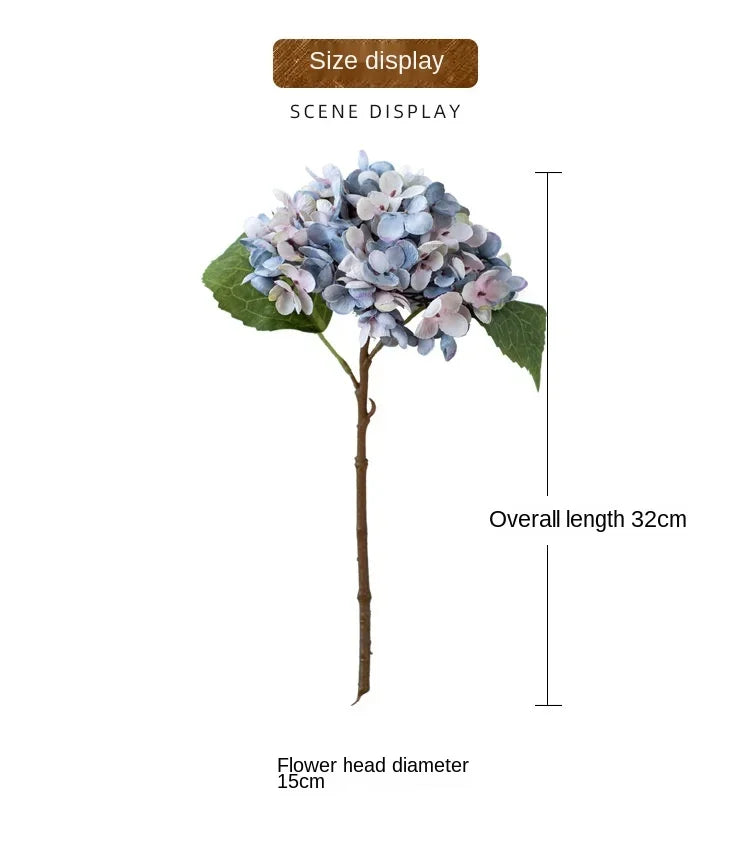 Artificial Silk Hydrangea – Realistic Flower Stem for Wedding Decor