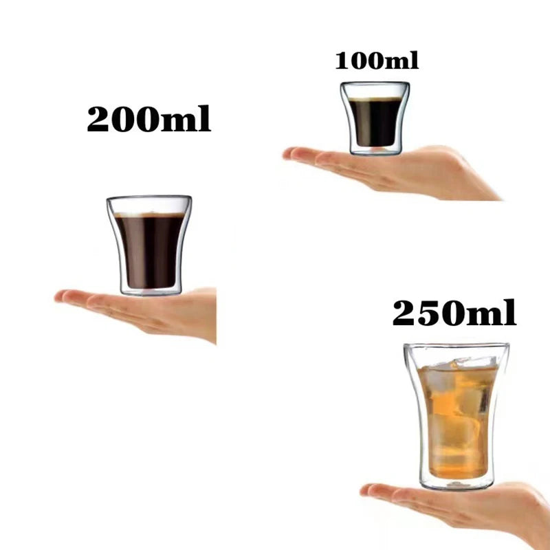Double-Layer Glass Coffee Mug – Heat Resistant Cup for Espresso and Tea