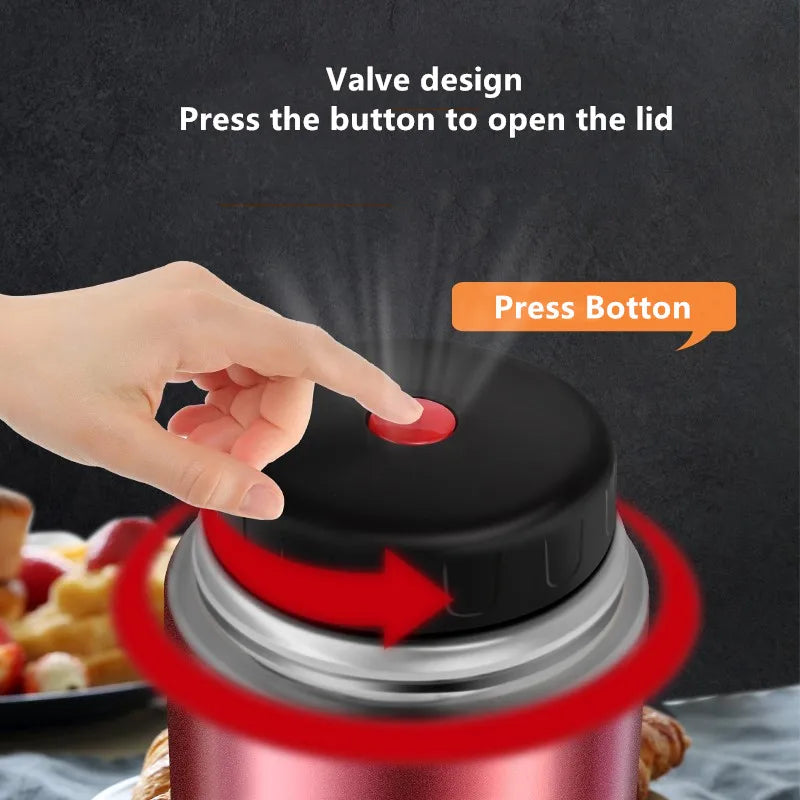 Stainless Steel Vacuum Lunch Box – 1000ML Insulated Food Container for Travel
