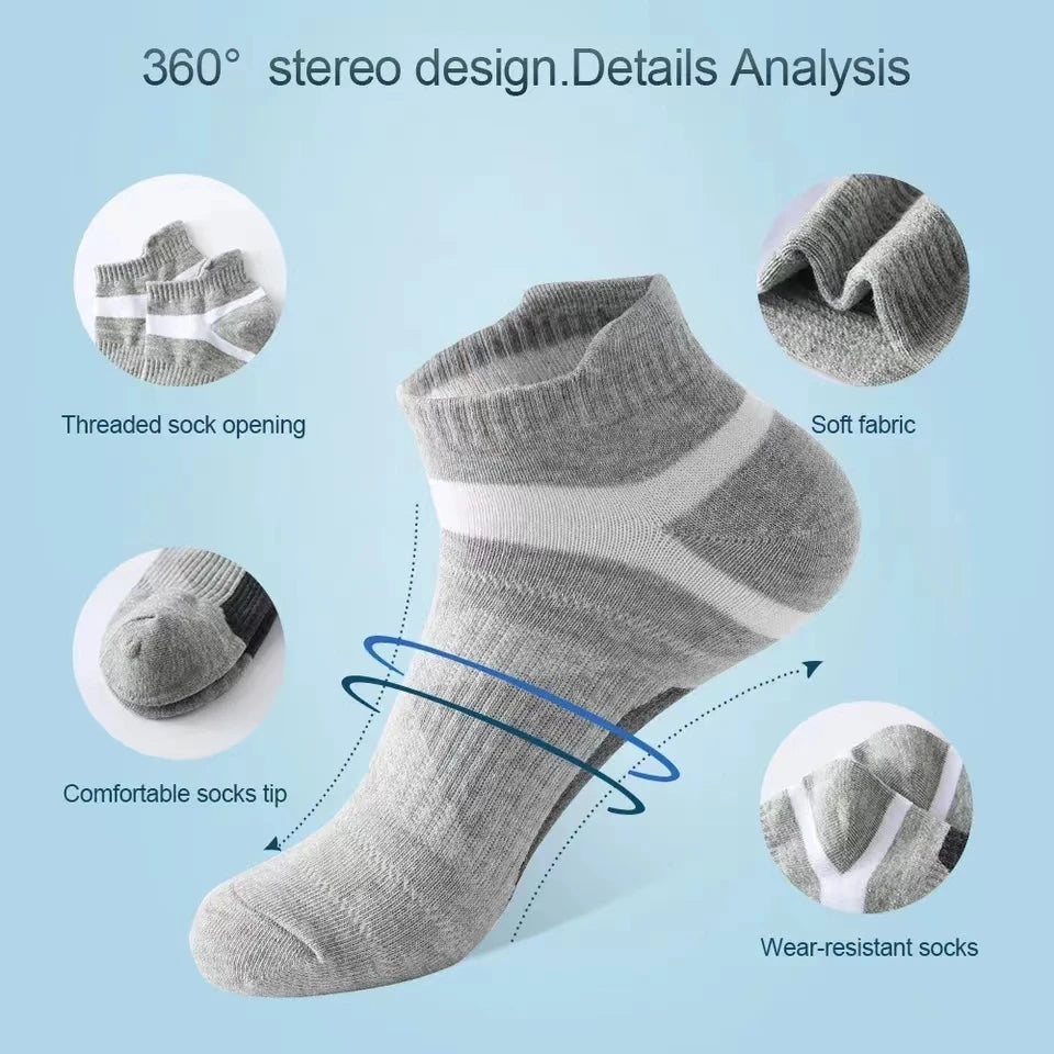 Breathable Cotton Ankle Socks – Men's Athletic Gear for Summer Outdoor Sports
