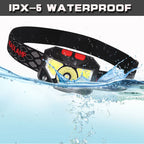 Rechargeable LED Headlamp – Motion Sensor Flashlight for Outdoor Camping