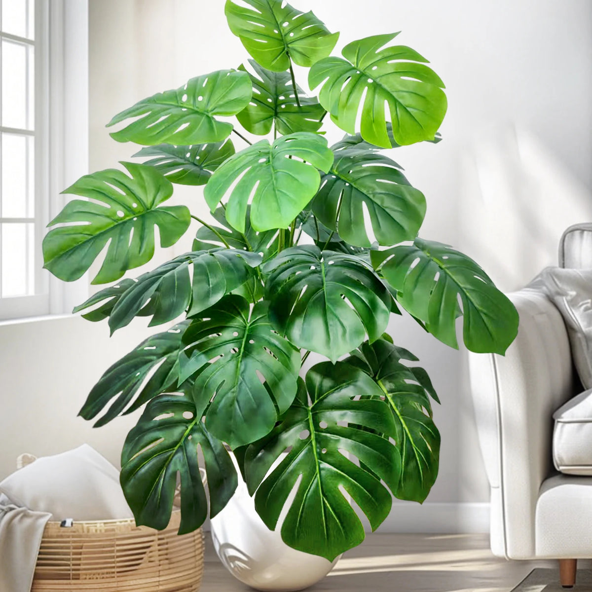 Artificial Tropical Leaf Plant – 60-103cm Potted Faux Greenery for Home Decor