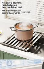 Stainless Steel Roll Up Drain Rack – Foldable Kitchen Dish Drying Basket