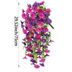 Artificial Morning Glory and Eucalyptus Vine – UV-Resistant Home Wall Decor