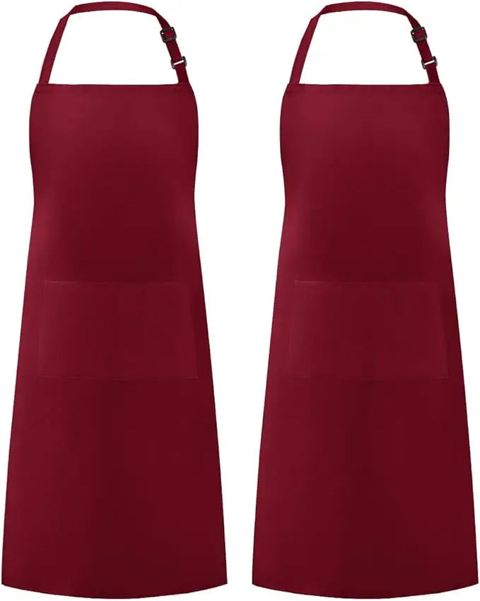Adjustable Solid Color Apron Set – Kitchen Chef Bib for Men and Women