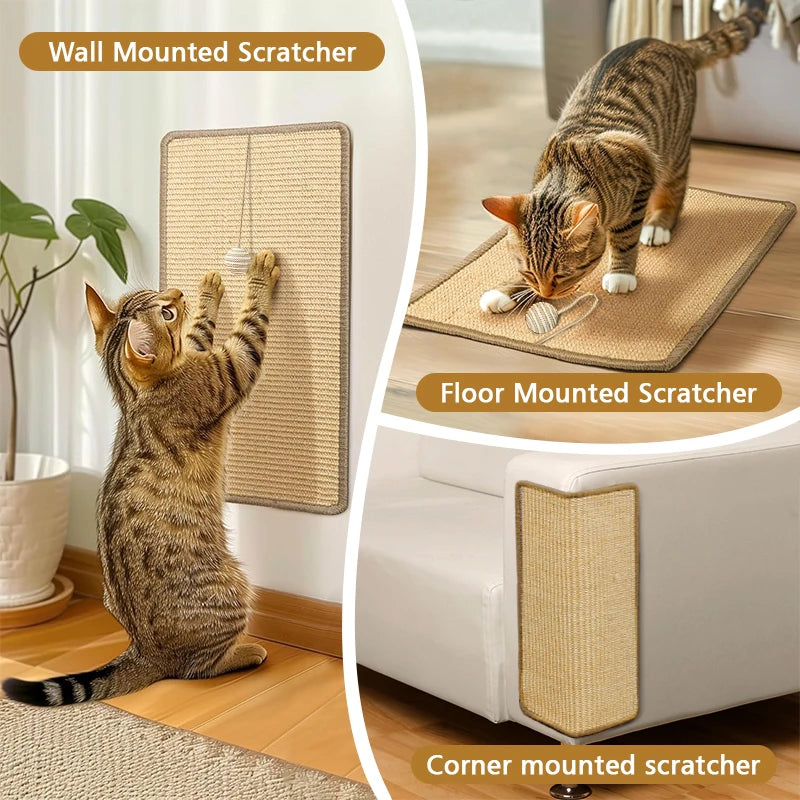Natural Sisal Cat Scratching Mat – Self-Adhesive Sofa Protector for Cats