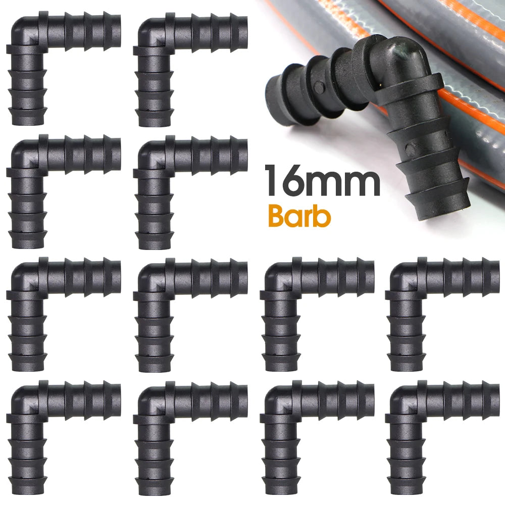 16mm Barbed Elbow Connectors – Irrigation Fittings for Greenhouse Watering