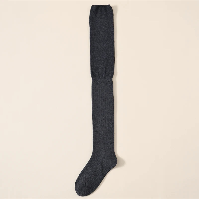 Thigh High Socks – Solid Color Japanese Style for Casual Women Fashion