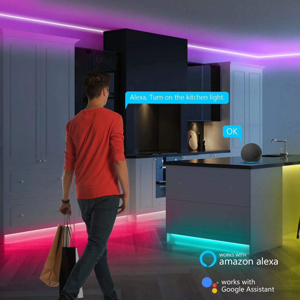 Smart RGB Neon LED Strip – WiFi App Controlled Light for Home Gaming Decor