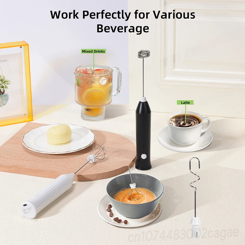 Electric Milk Frother – Wireless Handheld Foam Maker for Coffee and Baking