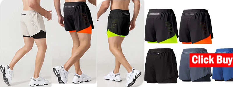 2-in-1 Men's Athletic Pants – Training Trousers for Gym Fitness Running