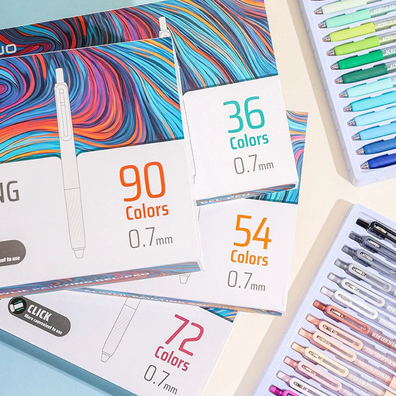 Acrylic Gel Pens – Retractable 0.7mm Tip for Student Painting and Writing