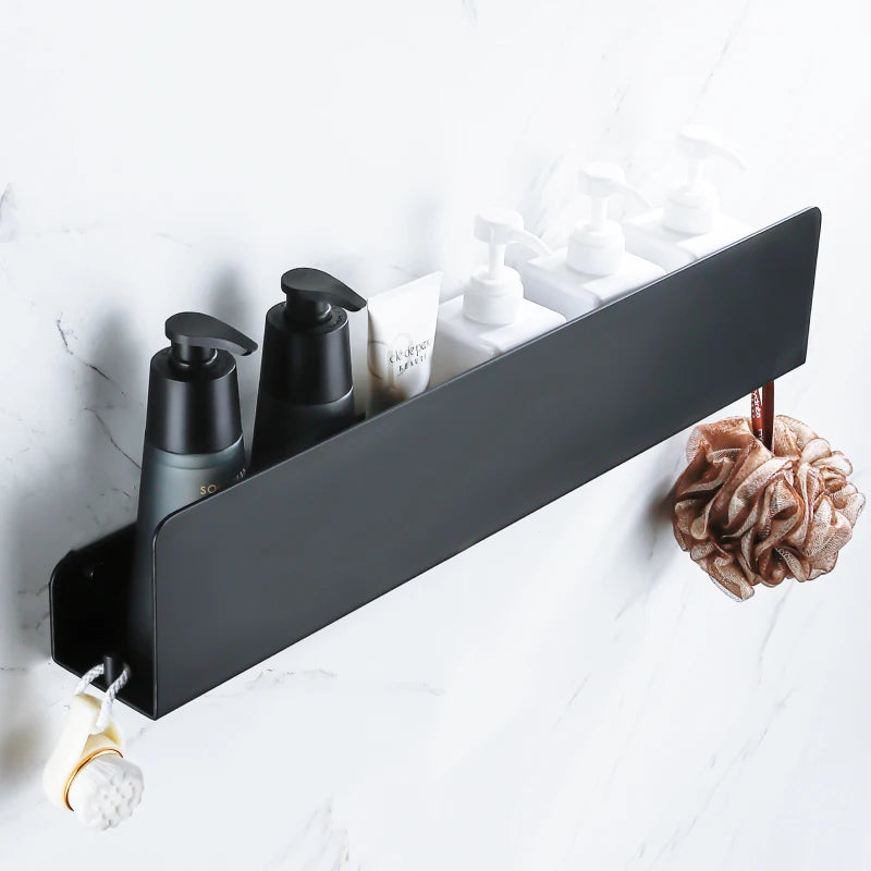 Aluminum Bathroom Shelf – Wall Mounted Storage Rack for Shower and Kitchen