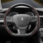 Suede Steering Wheel Cover – Anti-Slip Segmented Grip for Peugeot Vehicles