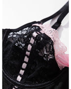 Pink Lace Bodysuit – Bow Knot Perspective Lingerie for Sexy Cosplay