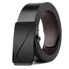 Genuine Leather Automatic Belt – Luxury Metal Buckle Strap for Men