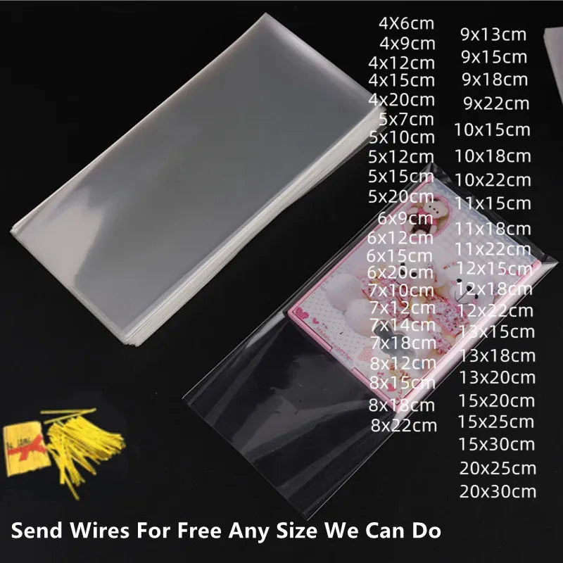 Clear Cellophane Bags – OPP Plastic Flat Pouch for Party Food Packaging