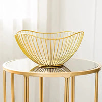 Modern Iron Fruit Basket – Decorative Wire Storage Bowl for Home Kitchen