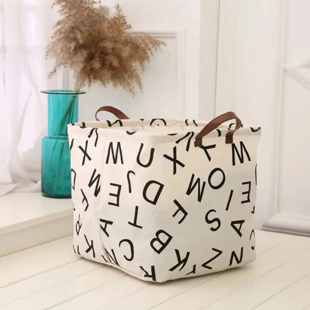 Foldable Cotton Linen Laundry Basket – Large Storage Bin for Home Organization