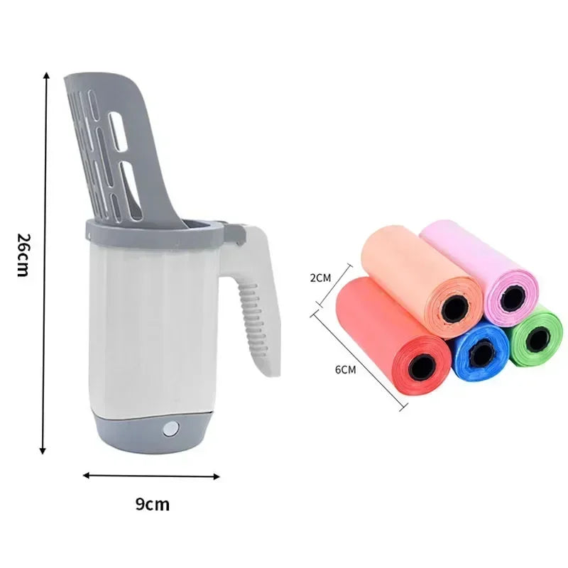 Cat Litter Scoop – Integrated Waste Bag Holder for Easy Pet Toilet Cleaning