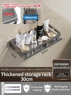 Aluminum Bathroom Shelf – Wall Mounted Storage Rack for Kitchen and Shower