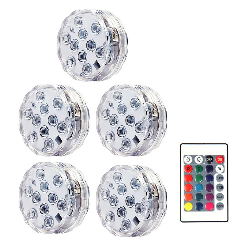 RGB LED Submersible Light – Waterproof Battery Operated Decor for Pool Parties