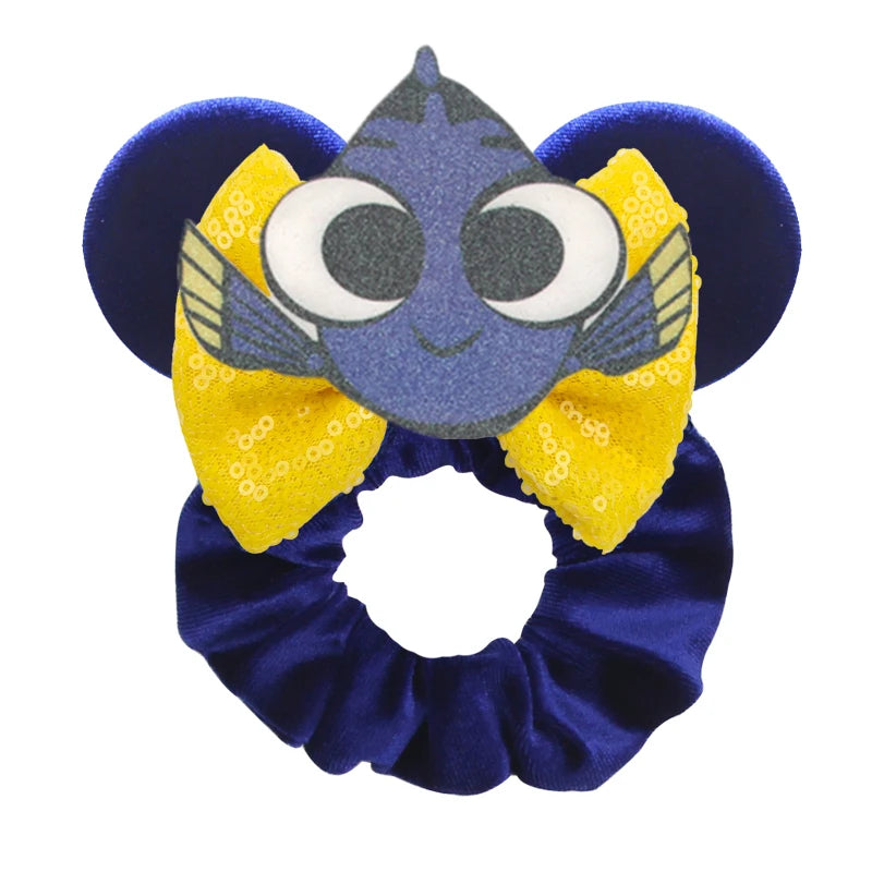 Velvet Sequin Mouse Ear Scrunchies – Elastic Hair Accessories for Kids Party