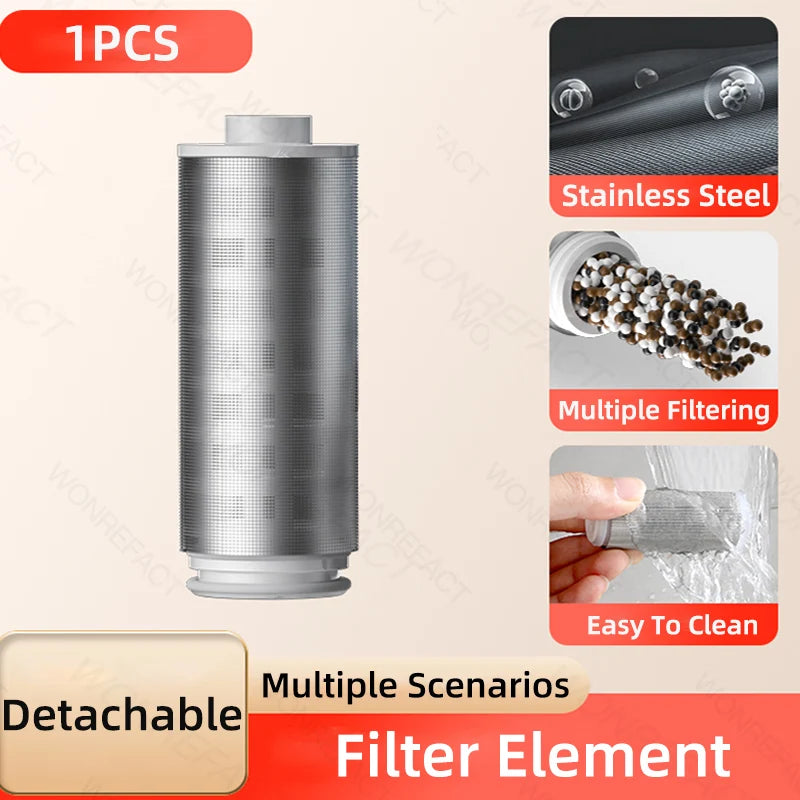 Stainless Steel Water Filter – Detachable Brass Prefilter for Bathroom Plumbing