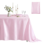 Rectangle Satin Tablecloth – Silky Soft Solid Table Cover for Wedding Banquet