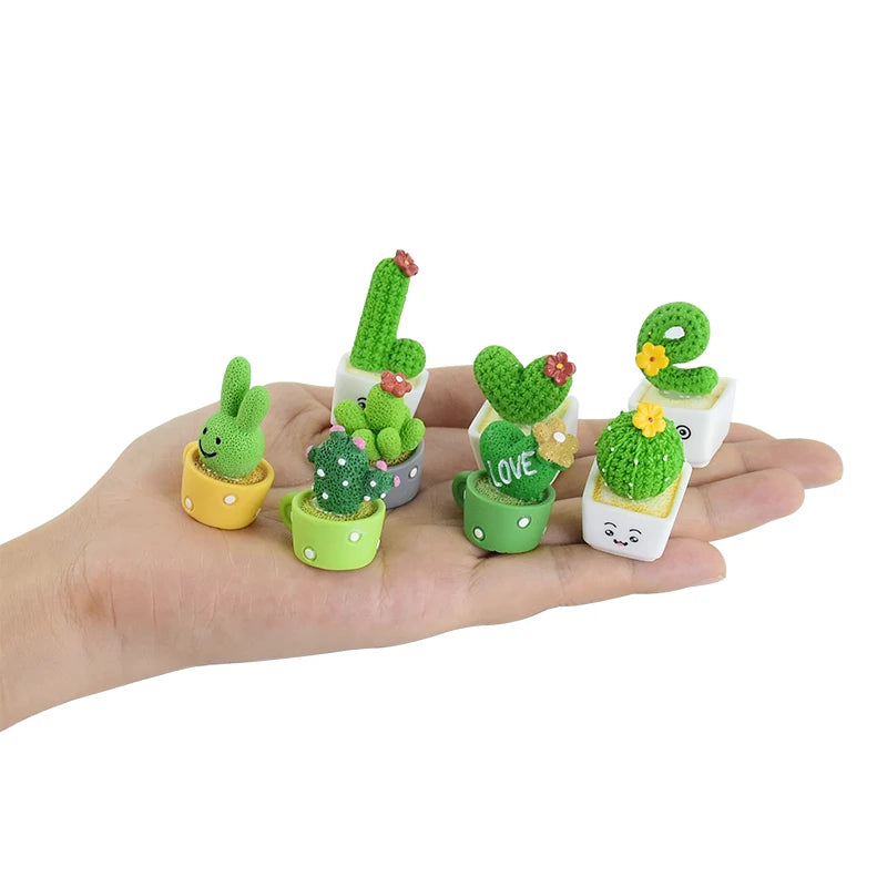 Mini Resin Succulent Cactus Pots – Decorative Plants for Home and Office